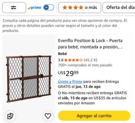 Evenflo Position & Lock Baby Gate – Farmhouse Collection – 26”-42” – Wood & Metal
