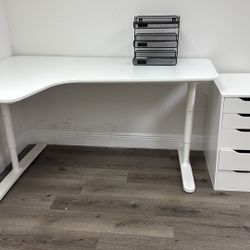 IKEA White Corner Desk with Drawer Unit – Lightly Used