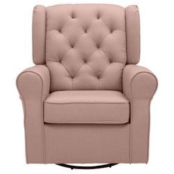 Blush Delta Children Emma Nursery Glider Swivel Rocker Chair