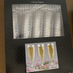 Box of 50 Plastic Champagne Flutes
