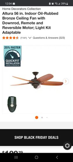 Ceiling Fan Altura 56 Inch With Remote New