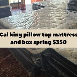 Cal King Pillow Top Mattress And Box Spring 