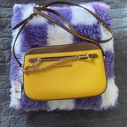Michael Kors Jet Set Leather Yellow Cross body Bag