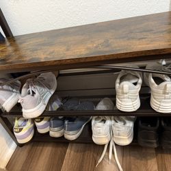 Entryway Hall Tree with Shoe Storage