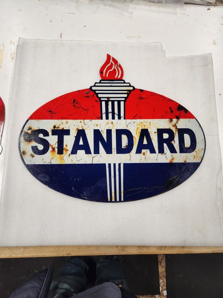 Standard Oil Gas Station Company Faux Vintage Steel Metal Sign