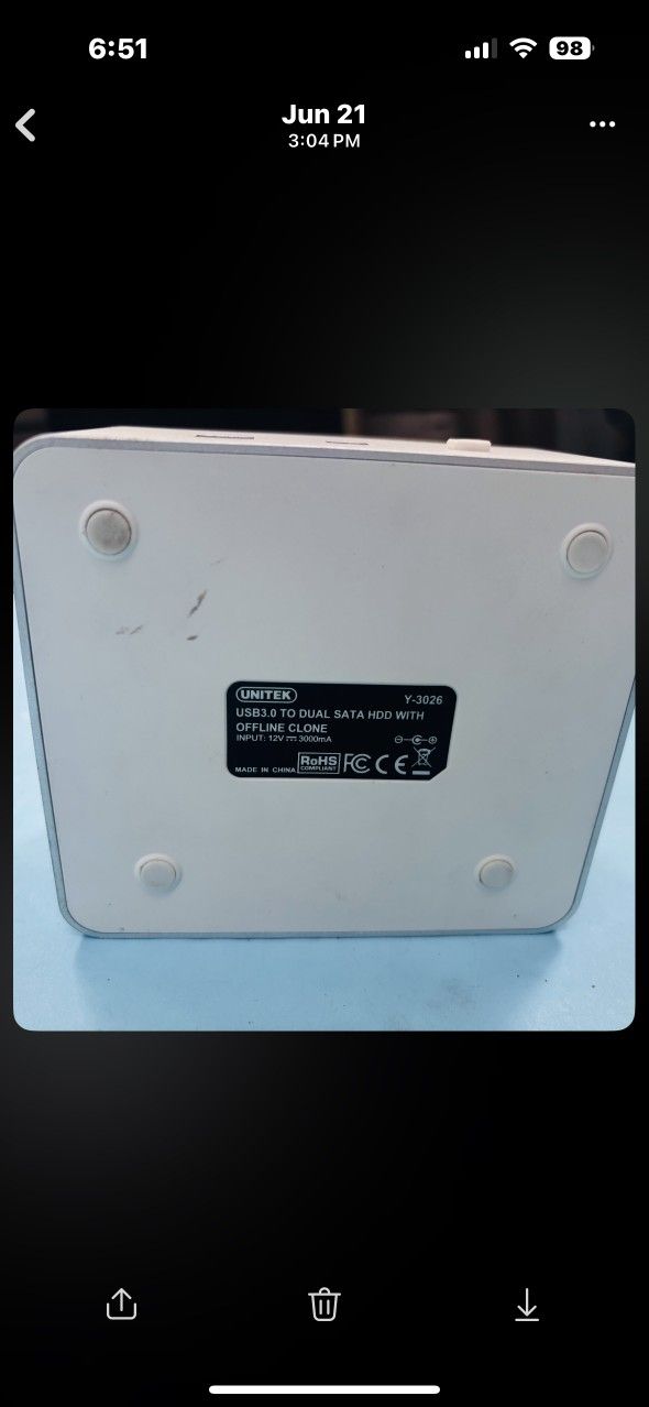 Unitek White USB 3.0 to Dual State HDD With Offline Clone
