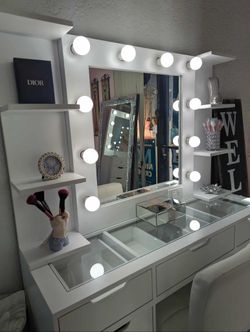 Vanity with Shelves 