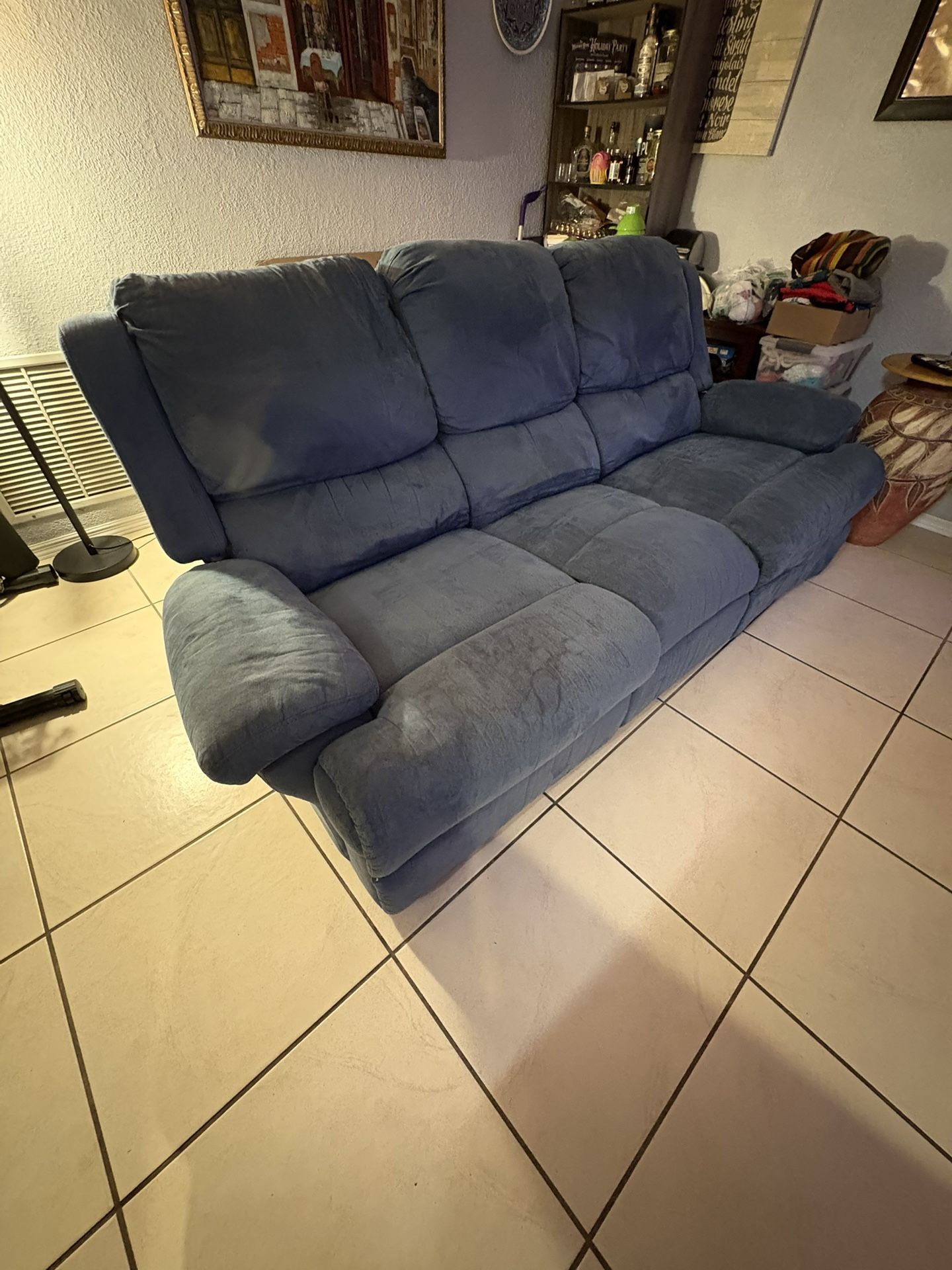 Reclining Blue Couch