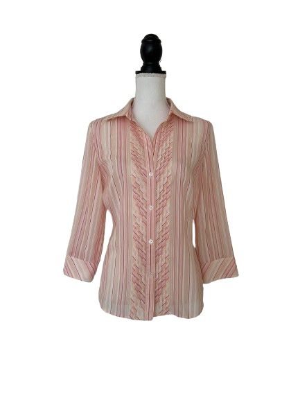 Banana Republic Woman’s Light Pink Collared Blouse Top/Shirt, Sz M