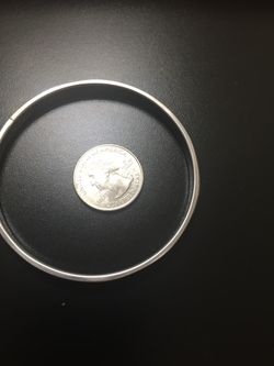 Vintage Mother Of Pearl Metal Bangle Bracelet