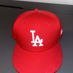 LA Dodgers Fitted Cap Red