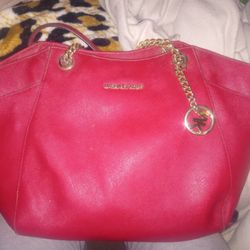 Michael Kors Red Leather Purse