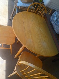 Wood table with 4 chairs