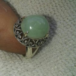 Jade Ring Sterling Silver.