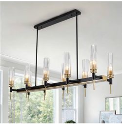 10-Light Dimmable Linear Kitchen Island Chandelier- brand new