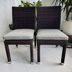 Kevin Charles Outdoor Chairs (2) + Wood Table – Patio Set