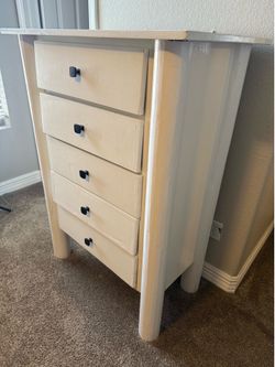 Solid wood white dresser and nightstand