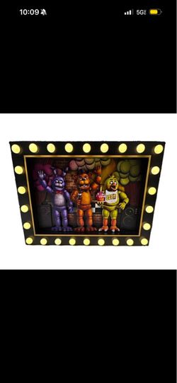 Five Nights at Freddy's Lighted Marquee Sign w/ Bonnie Freddy Fazbear Chica