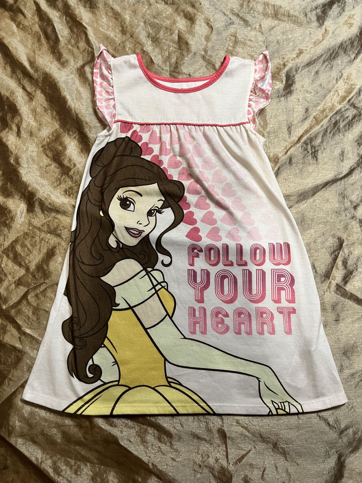 Disney parks Princess Belle Pjs Pajamas Nightgown toddler girls size 5/6 GOLLOW