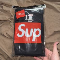 Men’s Supreme Black Blank Tees Size XL 3 Pack
