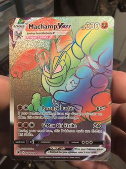 Machamp vmax rainbow foil Pokemon card