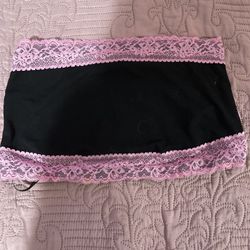 Pink Laces Black Tube Top 