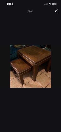 $200-Mid Century Authentic Lane Solid Wood Nesting Tables Set of 2