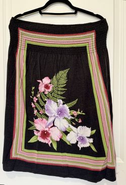 Urban Outfitters Black Floral Strapless Dress/Skirt – Size L