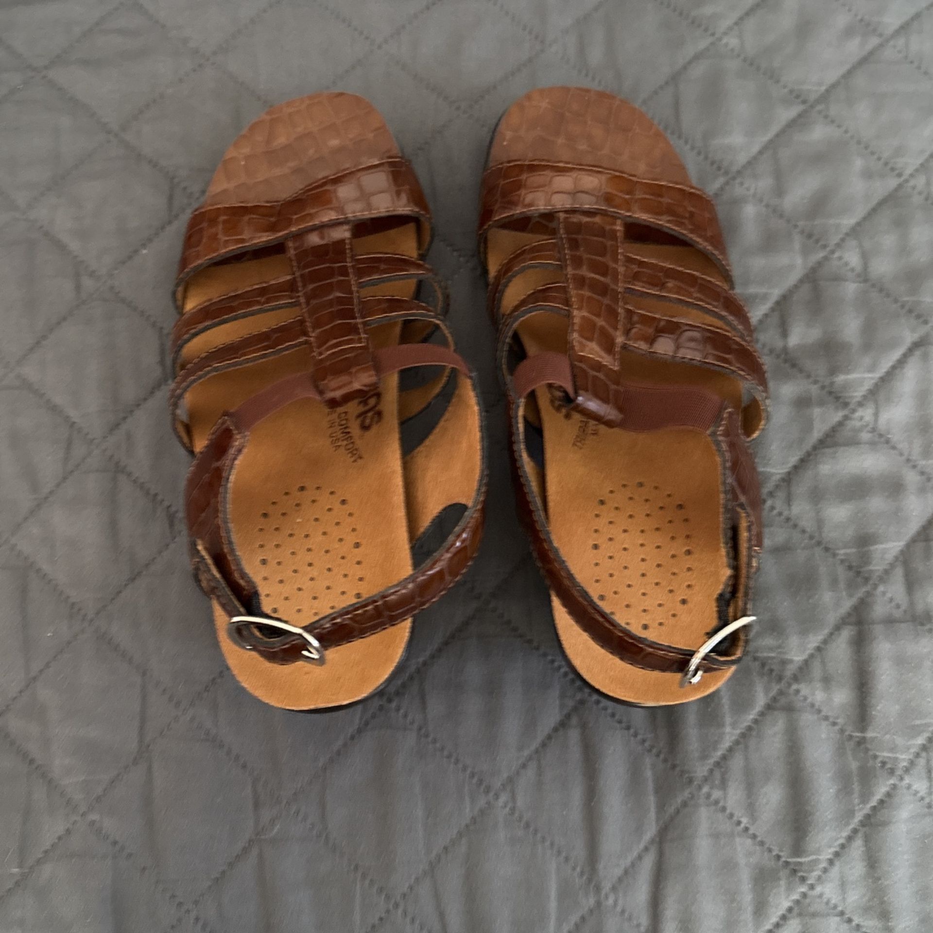 Croc Embossed Sandals Never Worn