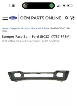 Bumper Face Bar OEM 2011-2016 Ford 450 Super Duty