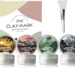 DVK Face Clay Mask Facial Skincare for Deep Cleansing Purifying Pores SPA Clay Mask Set Facial Mask Gift Set Keeps Forehead Cheeks Nose and Chin Fresh
