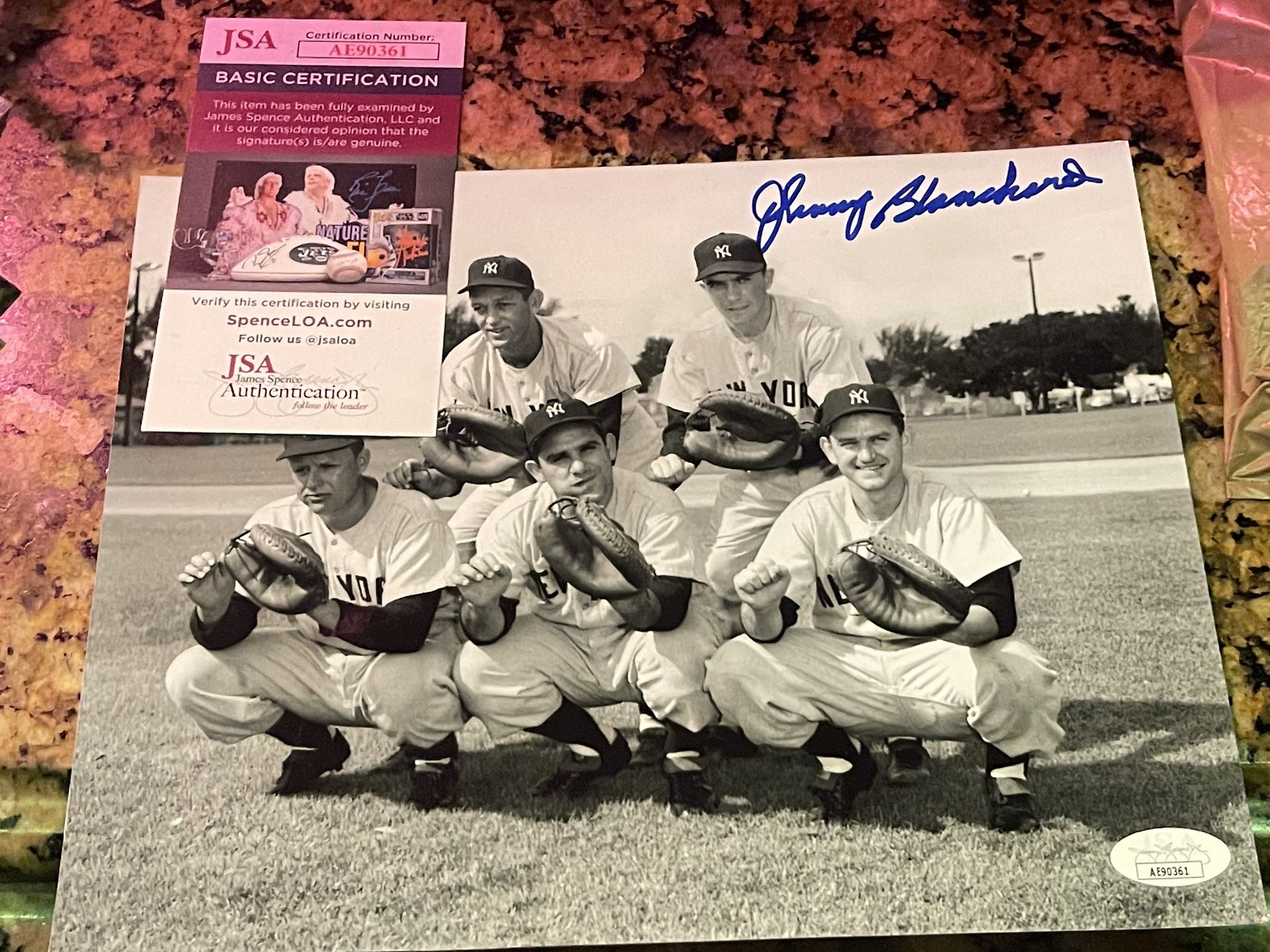 JSA COA JOHNNY BLANCHARD SIGNED 8x10 GLOSSY BASEBALL PHOTO