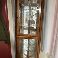 Solid Wood Glass Display Cabinet / Curio Cabinet – Great Condition