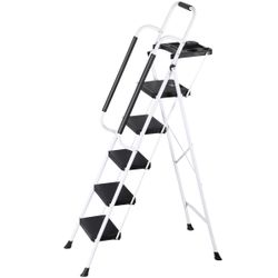 New 5 Step Foldable Portable ladder with Tool tray