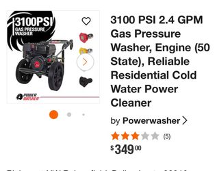 Powerwasher 3100 PSI 2.4 GPM gas pressure washer