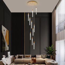 Modern Gold Crystal Bubble Pendant Chandelier