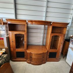 Solid wood entertainment media center