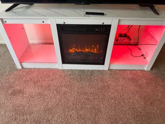 LED LIGHT fireplace tv stand