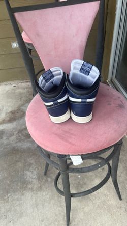 Used navy and white shoes