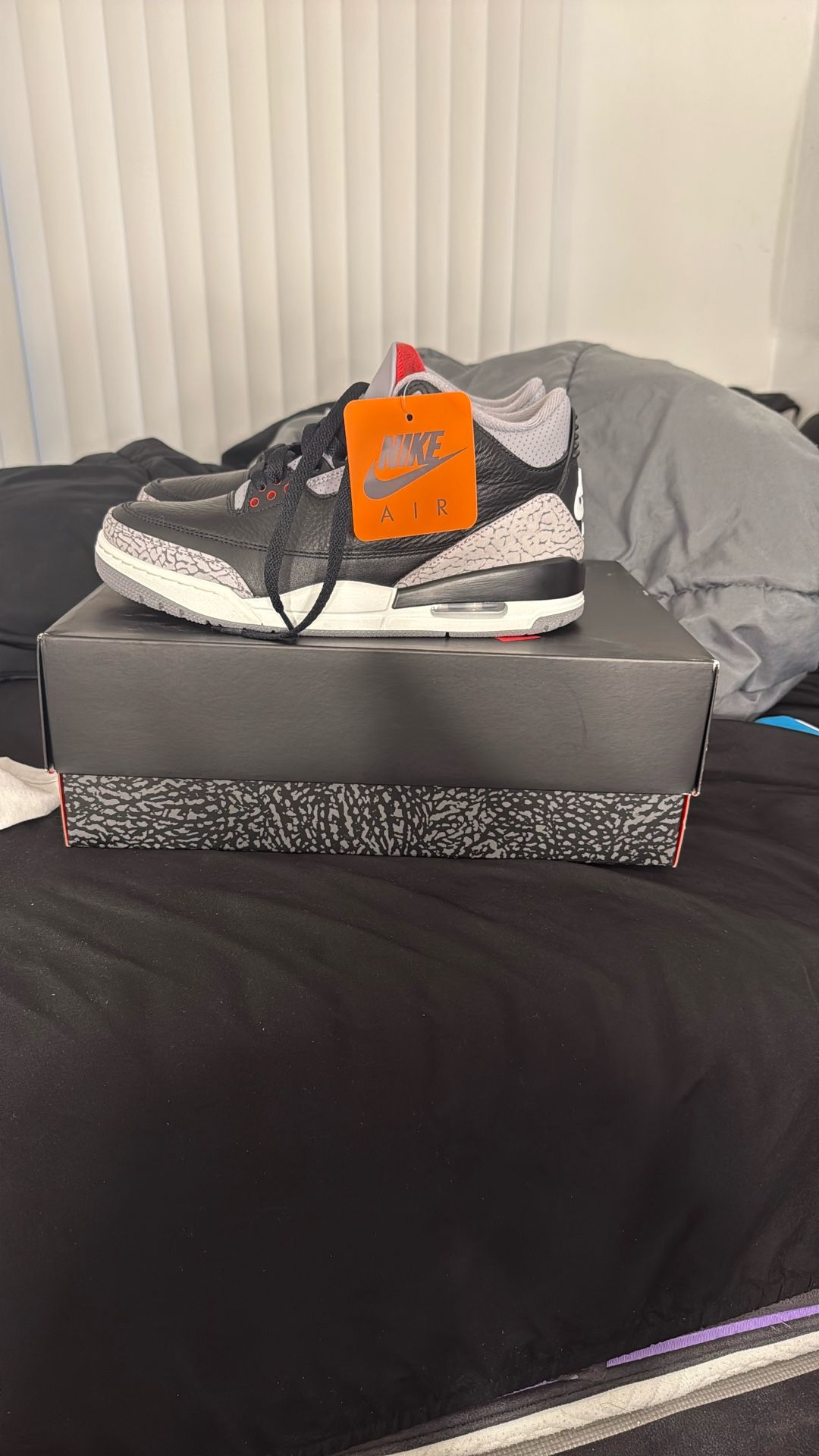 Air Jordan 3 Retro Black Cements 2024 Drop Size 8 (Fresh Out Of Box Never Worn)