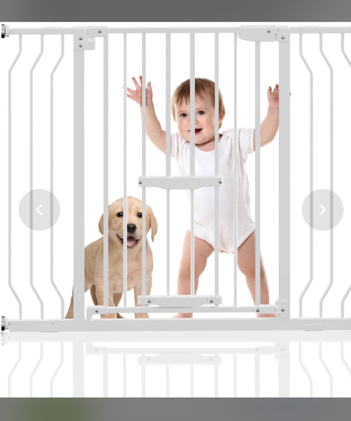 Extra Tall Baby Gate With Cat Door - Upgraded 29.5-43" Wide Child Gate With Adjustment Pet Door, Auto Close Easy Walk Thru Baby Gate, Wall Mounted Gat