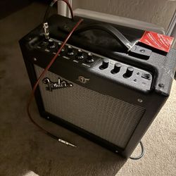 Mustang 1 V.2 Guitar Amplifier, with Electric Guitar 