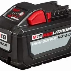 GENUINE Milwaukee 12.0 AH  HD M18 Battery 18 Volt XC Red

