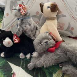 4 Ty Beanie Baby KITTENS