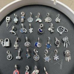 Pandora bead pendant safety chain glazed bead fixed clip bead collection