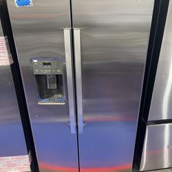 New Ge Side-By-Side 36 Inch Stainless Steel Refrigerator With Warranty
