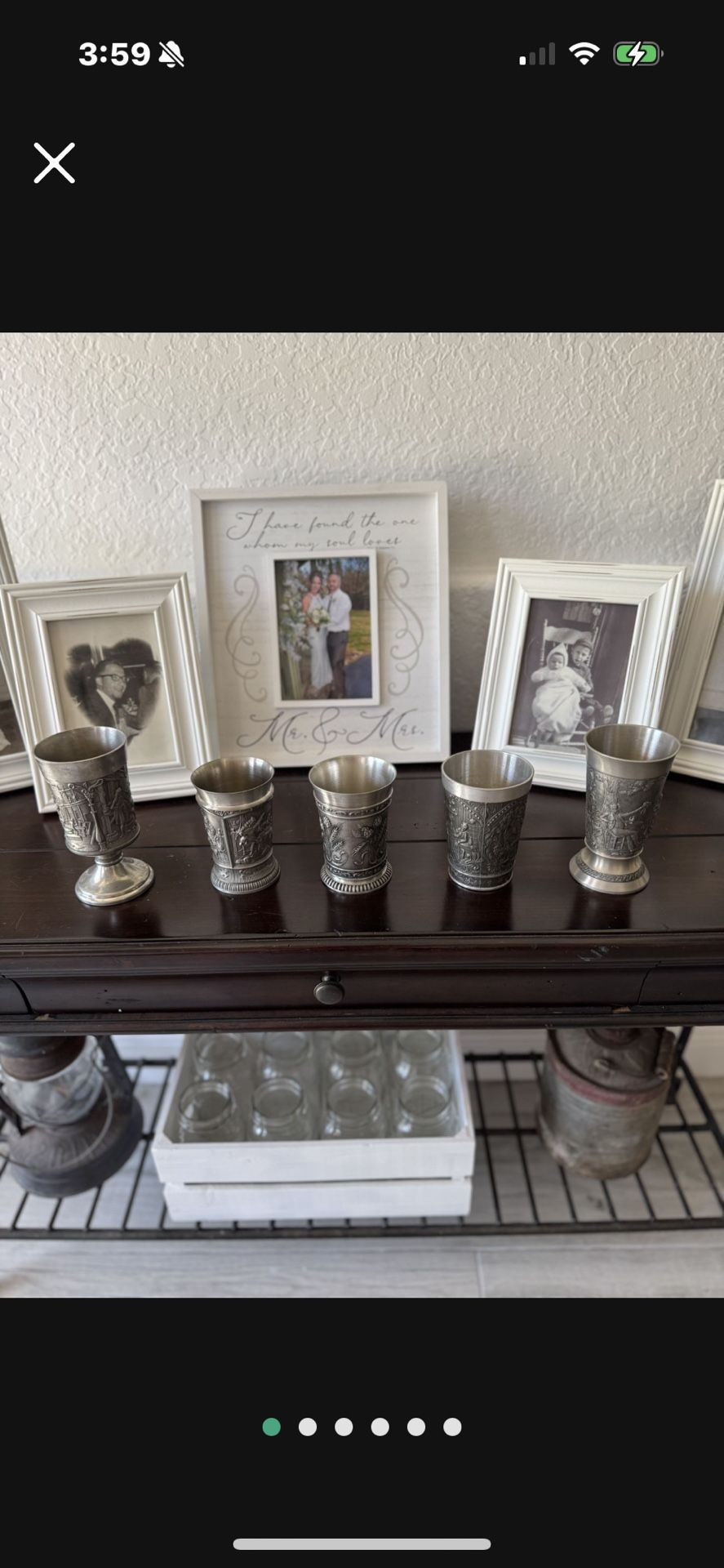Vintage pewter Cups