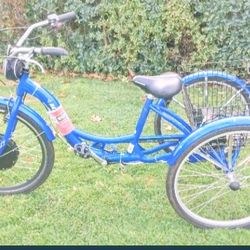 (TWO) 3 WHEEL E  BIKE,  48 volt, 1000 watt, 17 hour amp battery