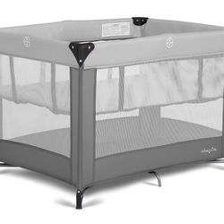 Portable Playard w/ Bassinet - Gray