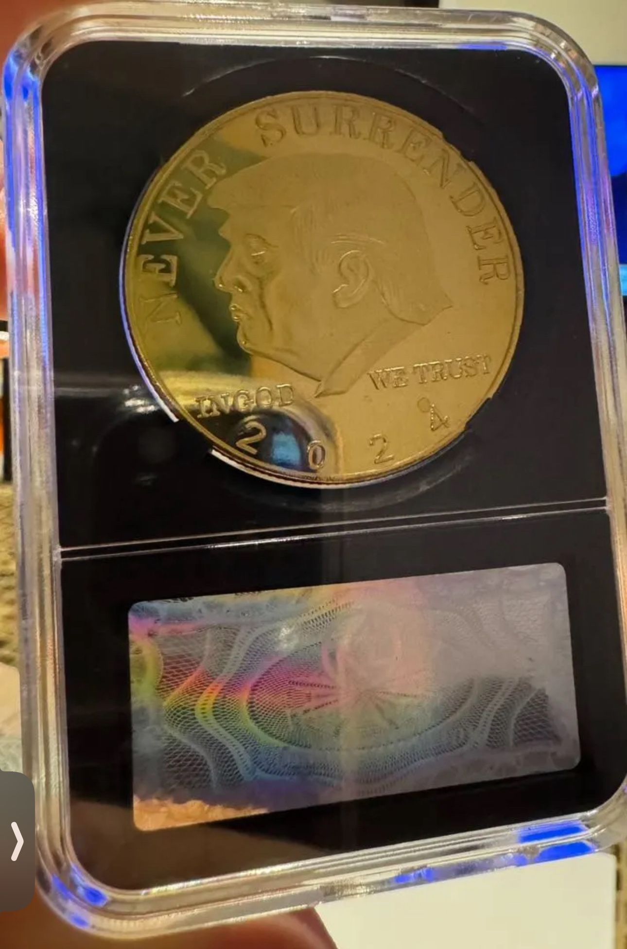 Trump 2024 Trump Coin In Protective Collectors Case New